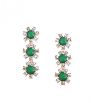 Emerald Soleil Stone Statement Earrings